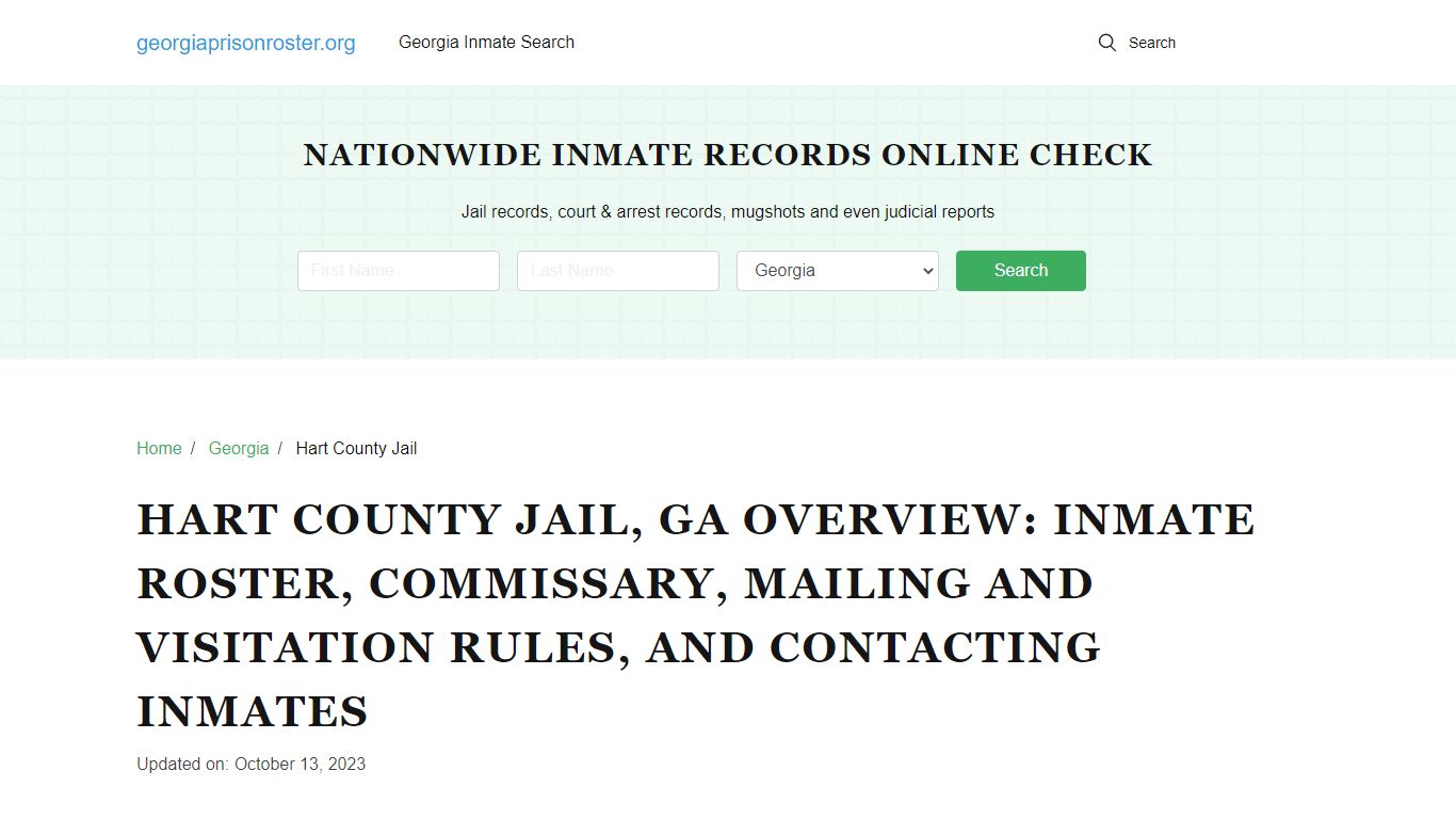 Hart County Jail, GA: Inmate Search, Visitation & Contact Info
